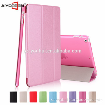 New arrive Silk Pattern PU and PC smart cover connection case for iPad mini1/2/3 folder 3 case with 10colors